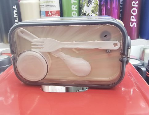 CLASSIC LUNCH BOX WITH SOUP SMALL TIN, SPOON AND FORK